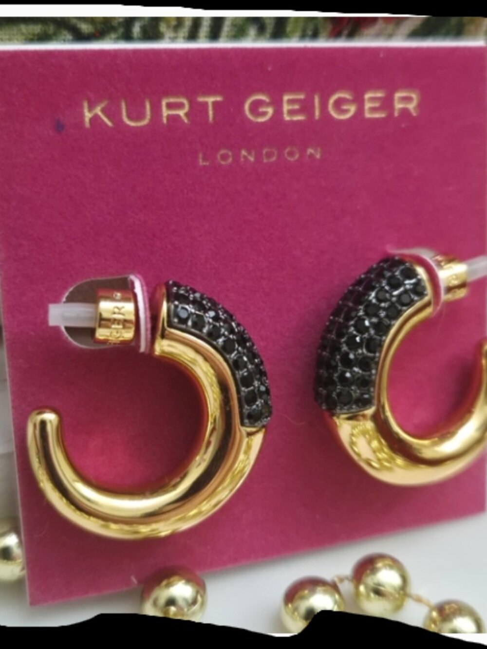 Kurt Geiger Hoop Chunky Earrings NWT - Picture 2 of 4